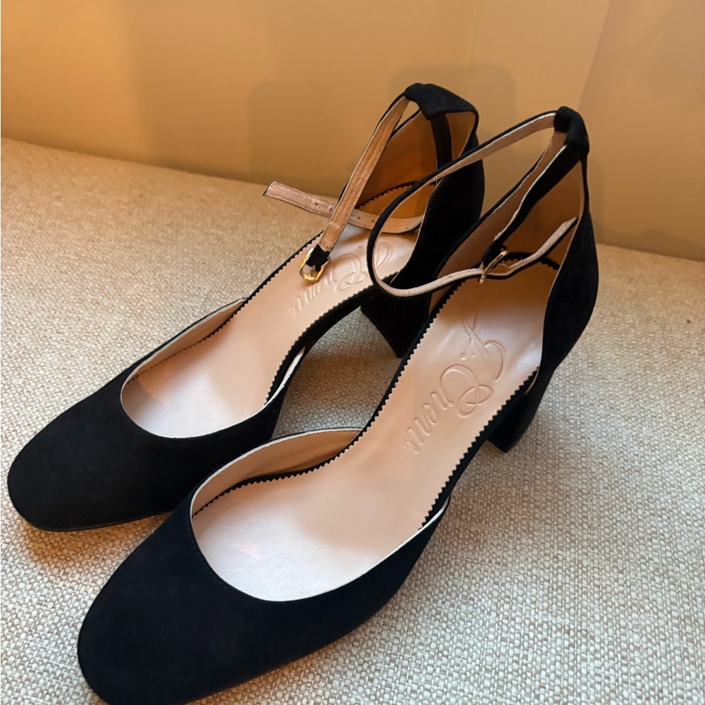 J Crew kid suede ankle strap Sharon pump